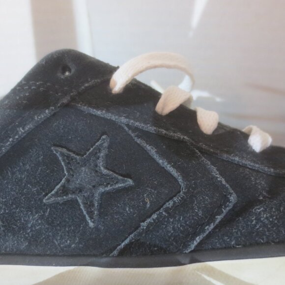 Vintage Retro Old School Black Leather Suede Converse All Star Low Cut Sneakers - Picture 5 of 16